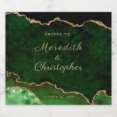 Gouden Groene Agaat Bruiloft Sparkling Wijnetiket (Enkel label)