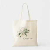 Gouden groene bladeren elegant modern tote bag (Voorkant)