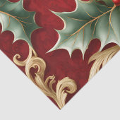 Gouden groene bladeren R Christmas Holiday Tissue Tissuepapier (Detail)