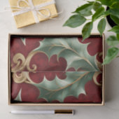 Gouden groene bladeren R Christmas Holiday Tissue Tissuepapier (Geschenk)