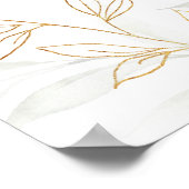 Gouden groene bladervlag voor verlovingsfeest poster (Hoek)