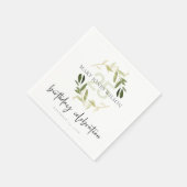 GOUDEN GROENE BLADKRANS OP ELKE LEEFTIJD 25E VERJA SERVET (Hoek)