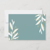 Gouden Groene Bloemen Gepersonaliseerde briefpapie Bedankkaart (Achterkant)