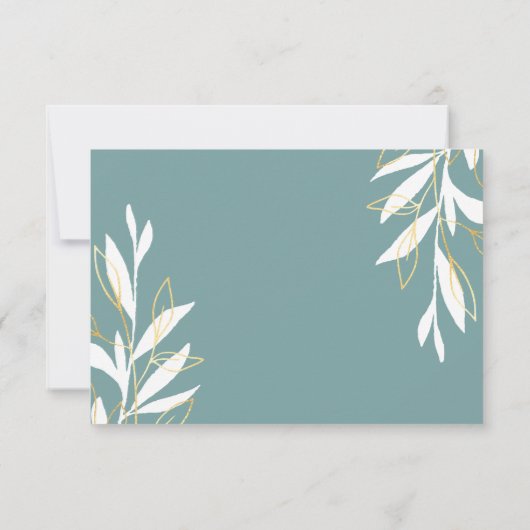 Gouden Groene Bloemen Gepersonaliseerde briefpapie Bedankkaart (Achterkant)