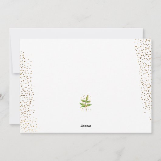 Gouden groene bloemen kerst foto feestdagenkaart (Achterkant)