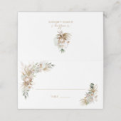 Gouden & Groene Boho Trouwdag Tafel Plaatskaartje (Buitenkant ongevouwen)