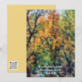 Gouden Groene Bomen Gelooof Bijbelvers Platte Kaar Bedankkaart (Voorkant / Achterkant)