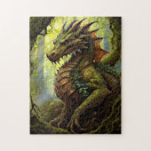 Gouden Groene Bosdraak Legpuzzel (Verticaal)