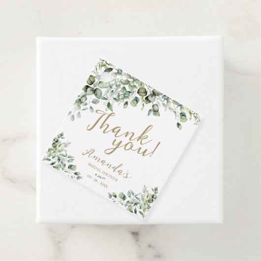 Gouden Groene Bruidsdouche Bedankt Bedankjes Labels (In situ)
