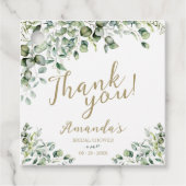 Gouden Groene Bruidsdouche Bedankt Bedankjes Labels (Voorkant)