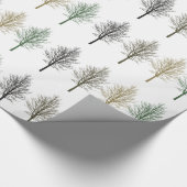 Gouden Groene Bruine Bomen Verjaardag Cadeaupapier (Hoek)