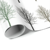 Gouden Groene Bruine Bomen Verjaardag Cadeaupapier (Rol Hoek)