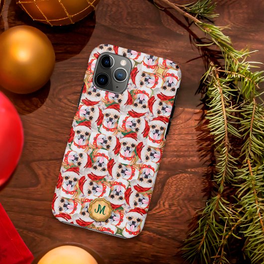 Gouden Groene Chihuahua Lieve Hond Kerstmis Case-Mate iPhone Case