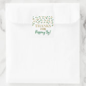 Gouden Groene Confetti Bedankt voor Popping By Vierkante Sticker (Tas)