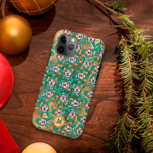 Gouden Groene Corgi Schattige Hond Kerstmis Case-Mate iPhone Case