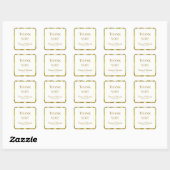 Gouden Groene Damast Bruiloft Vierkante Sticker (Vel)