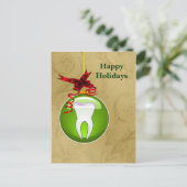 gouden groene Dentist Holiday-kaarten Feestdagenkaart (Staand voorkant)