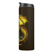 Gouden Groene Draak & Vrouw kan bergen verplaatsen Thermosbeker (Geroteerd rechts)