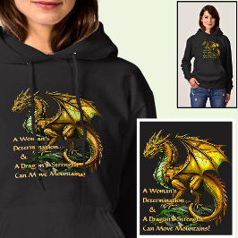 Gouden Groene Draak & Vrouw Kan Bergen Verzetten Hoodie