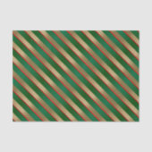 Gouden, groene en rode diagonale strepen tissuepapier (Voorkant)
