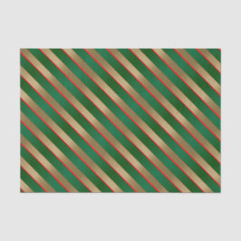 Gouden, groene en rode diagonale strepen tissuepapier