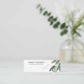 GOUDEN GROENE EUCALYPTUS FAUNA OORBEL STUD DISPLAY MINI VISITEKAARTJE (Staand voorkant)