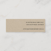 GOUDEN GROENE EUCALYPTUS FAUNA OORBEL STUD DISPLAY MINI VISITEKAARTJE (Achterkant)