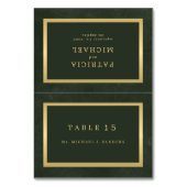 Gouden groene gastennaam trouwkaart kaart (Voorkant)