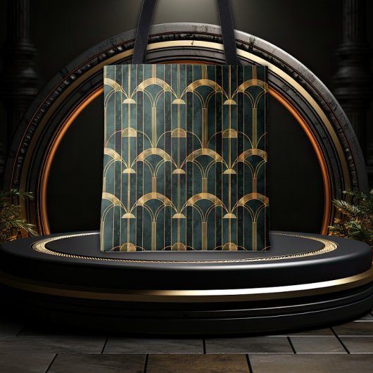 Gouden & Groene Gatsby Glamour Tote Bag