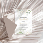 Gouden Groene Gebladerte Calligrafie Trouwontbijt Kaart