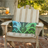 Gouden & Groene Geometrie Outdoor Buitenkussen (Stoel)