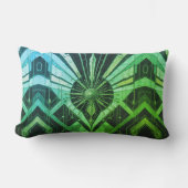 Gouden & Groene Geometrie Outdoor Buitenkussen (Voorkant)