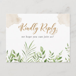 Gouden Groene Huwelijksverzoek RSVP Ansichtkaart Uitnodiging Briefkaart