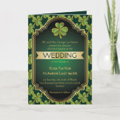 Gouden, groene Ierse klaver en lijst bruiloft (Voorkant)