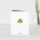 Gouden, groene Ierse klaver & lijst bruiloft Bedan Bedankkaart (Achterkant)