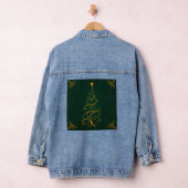 Gouden Groene Kerstboom Vrouwen Denim Jas Denim Jacket (Hangar)