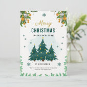 Gouden Groene Kerstmis Kaart (Staand voorkant)