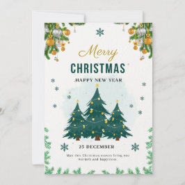 Gouden Groene Kerstmis Kaart