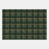 Gouden Groene Kerstvakantie Plaid Inpakpapier Vel (Voorkant 3)