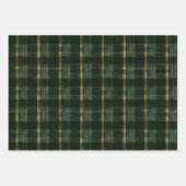 Gouden Groene Kerstvakantie Plaid Inpakpapier Vel (Voorkant 2)