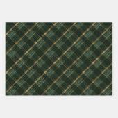 Gouden Groene Kerstvakantie Plaid Inpakpapier Vel (Voorkant)