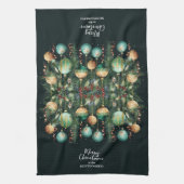 Gouden groene kerstversieringen theedoek (Verticaal)