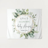 Gouden groene krans baby shower achtergrondbord wandkleed (Voorkant (horizontaal))