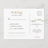 Gouden Groene Lied Verzoek RSVP Ansichtkaart Uitnodiging Briefkaart (Achterkant)