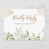 Gouden Groene Lied Verzoek RSVP Ansichtkaart Uitnodiging Briefkaart (Voorkant)