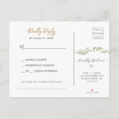 Gouden Groene Lied Verzoek RSVP Briefkaart (Achterkant)