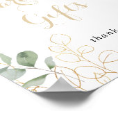 Gouden Groene Loofkaarten en Cadeaus Bord Poster (Hoek)