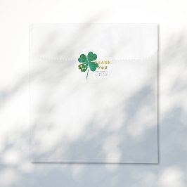 Gouden Groene Lucky Clover 1e Verjaardag Dank u Ronde Sticker