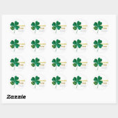 Gouden Groene Lucky Clover 1e Verjaardag Dank u Ronde Sticker (Vel)