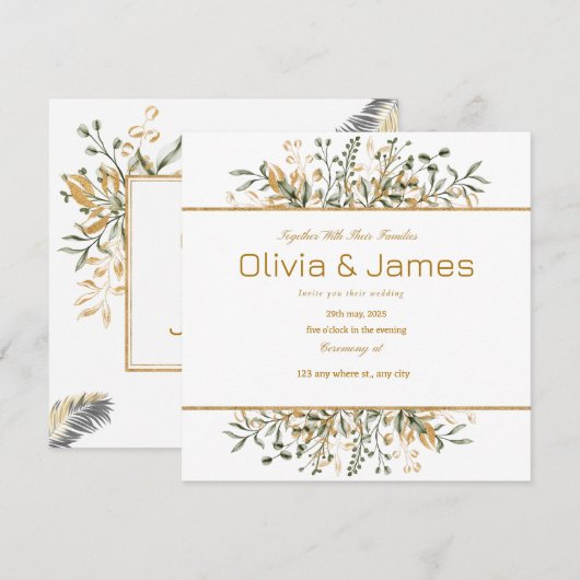 Gouden groene luxe voor een speciale dag kaart (Voorkant / Achterkant)